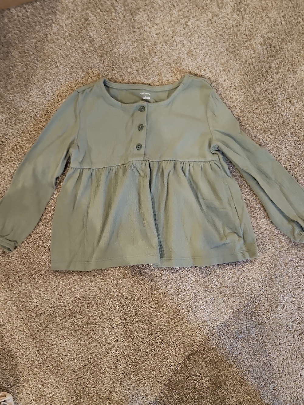 Carter's Olive Green Long-Sleeve Peplum Top